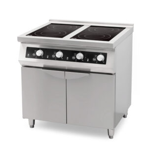HCB Inductie fornuis - 4 pitten - 80 cm - 17 kW - 400V - RVS