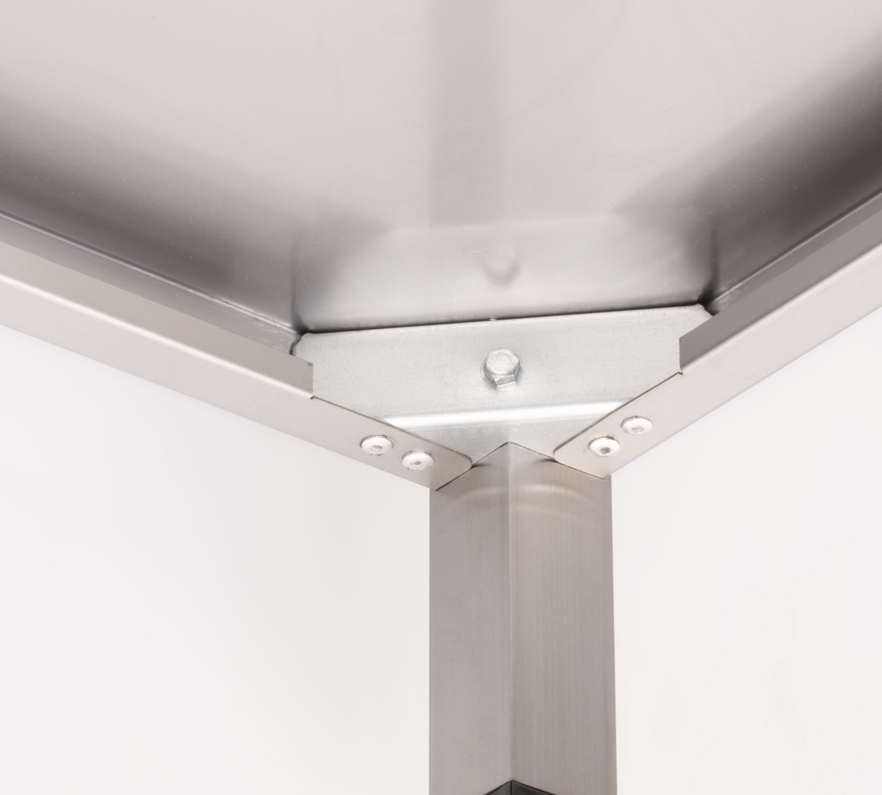 HCB Spoeltafel - dubbele spoelbakken rechts - 180 cm - RVS