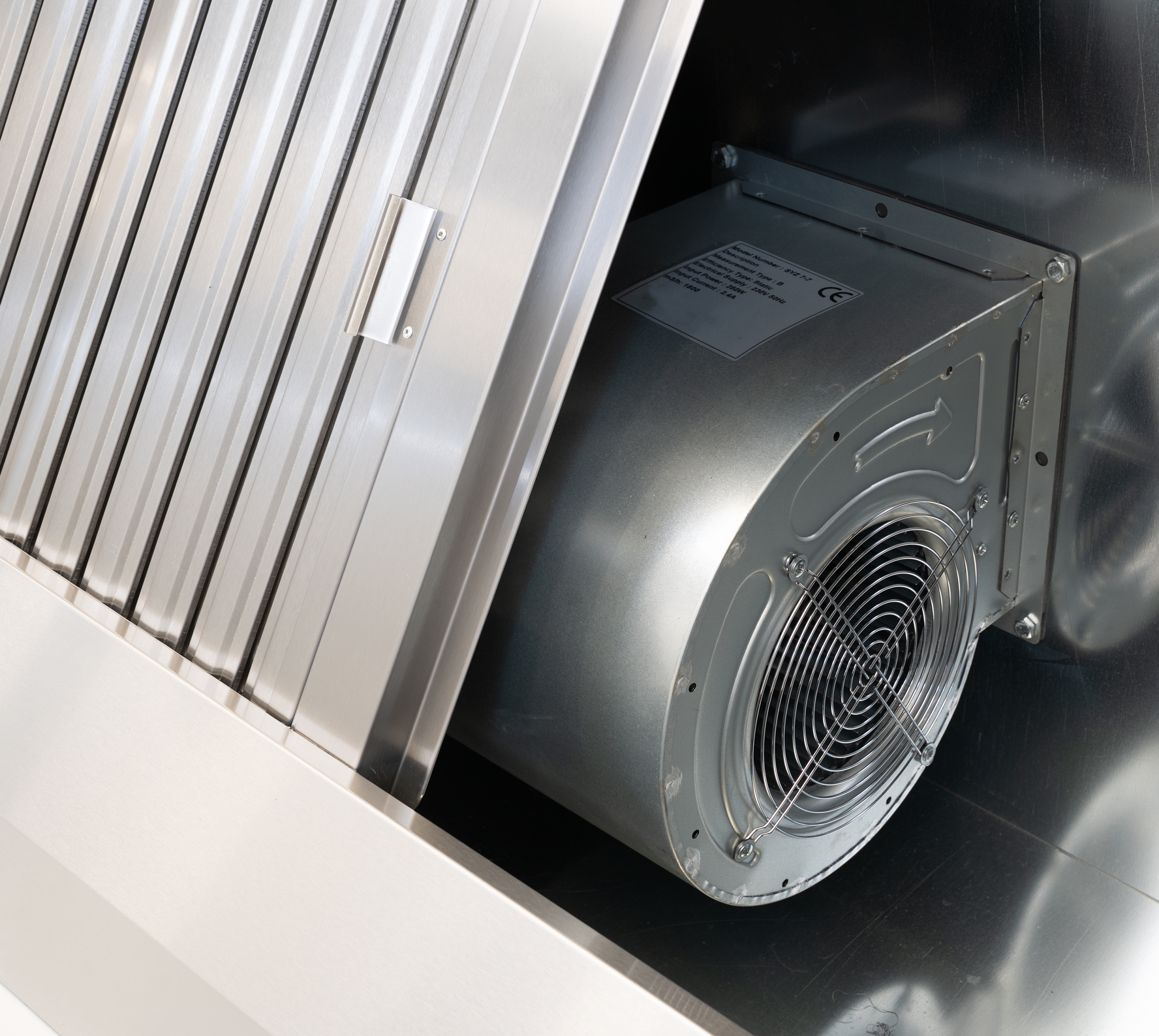 HCB Afzuigkap - doos model - met motor - 180 cm - 230V - RVS
