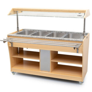 HCB Verrijdbaar warmhoudbuffet - 4 x 1/1 GN - bain marie - 149 cm - 230V