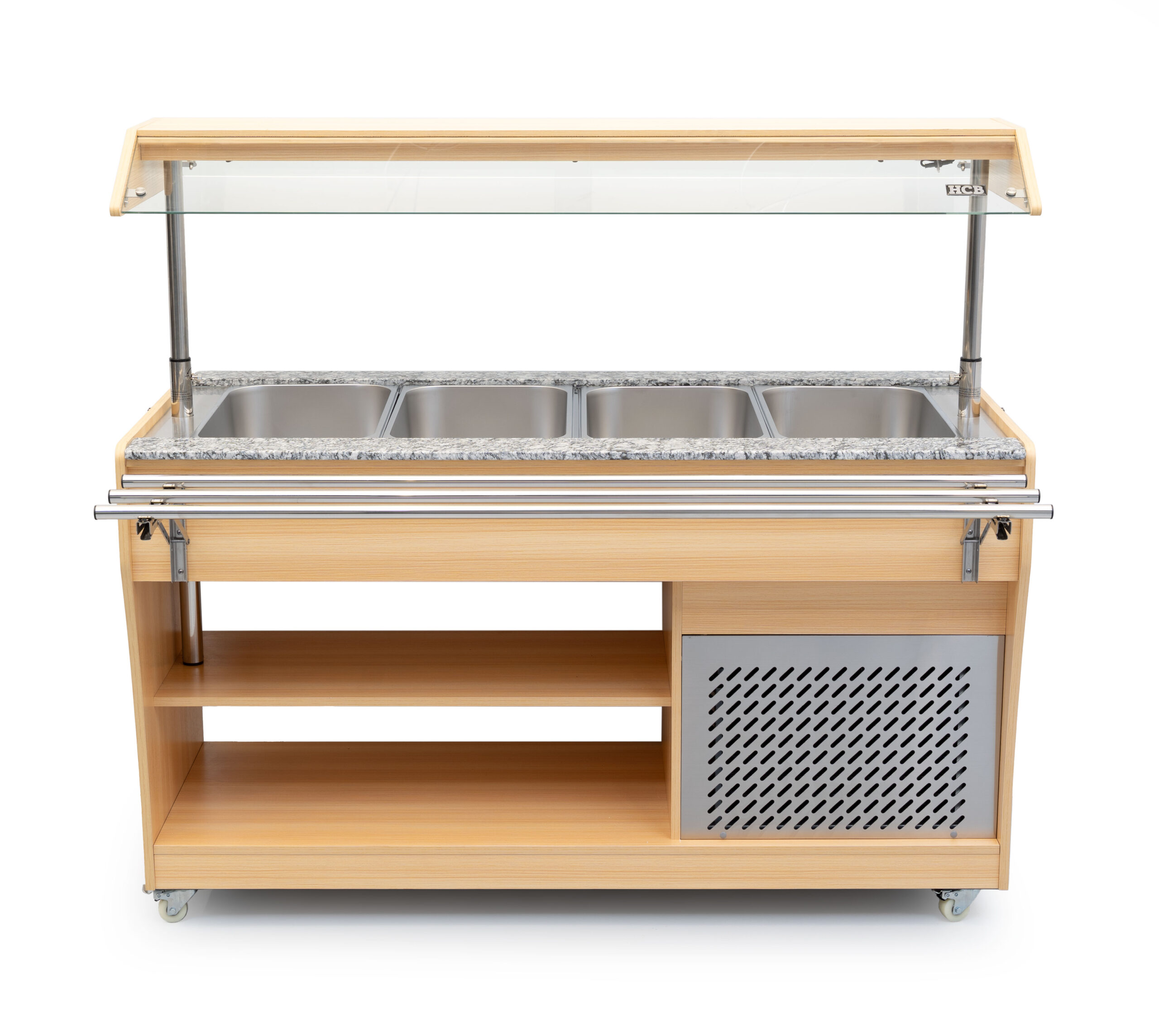 HCB Verrijdbaar koelbuffet - 4 x 1/1 GN - buffet display - 149 cm - 230V