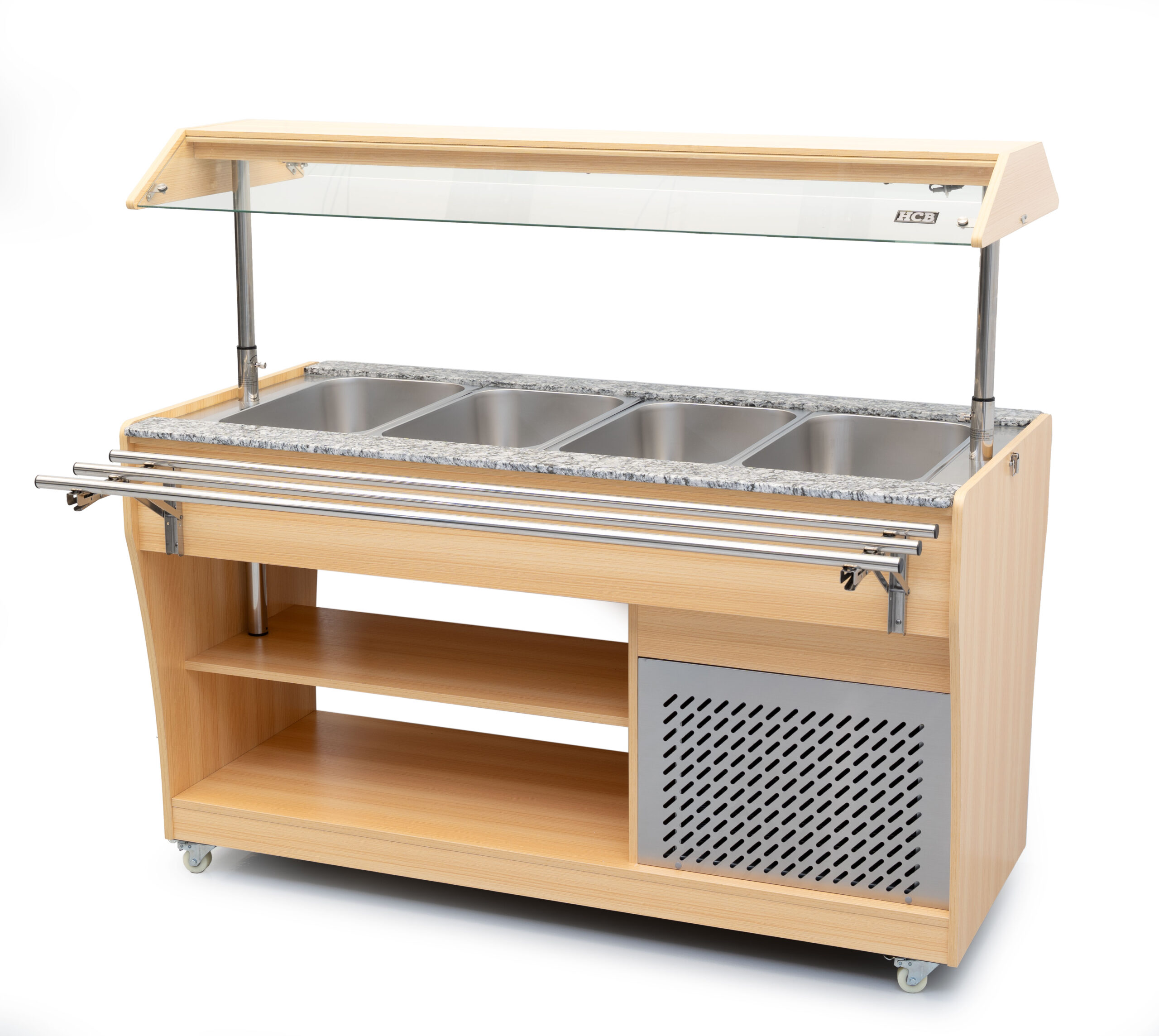 HCB Verrijdbaar koelbuffet - 4 x 1/1 GN - buffet display - 149 cm - 230V