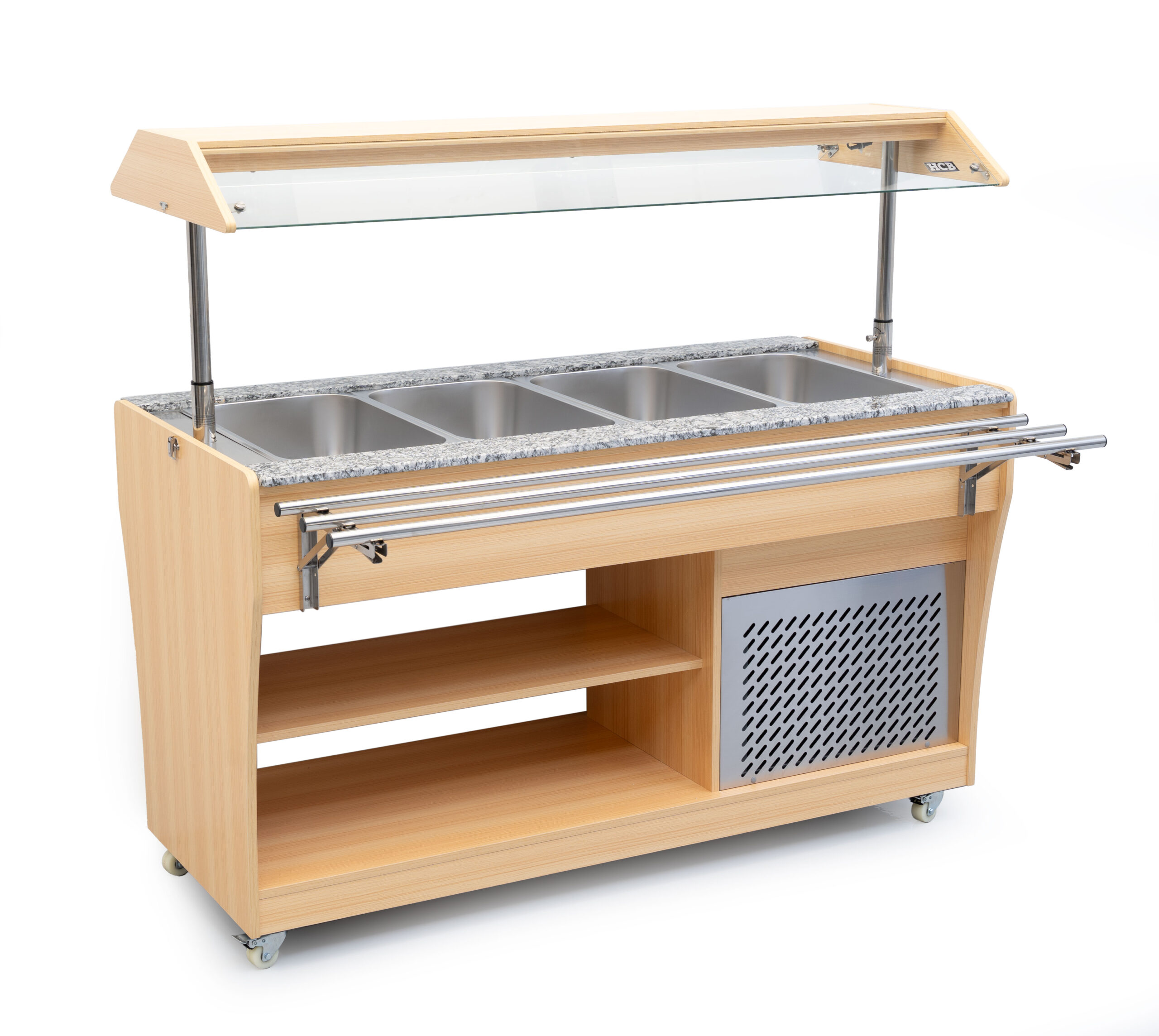 HCB Verrijdbaar koelbuffet - 4 x 1/1 GN - buffet display - 149 cm - 230V
