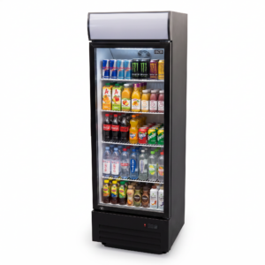 HCB Glasdeurkoeling met lichtbak - 289 liter - zwart - 230V