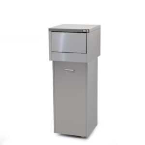 HCB Prullenbak - verrijdbaar - 130 liter - RVS