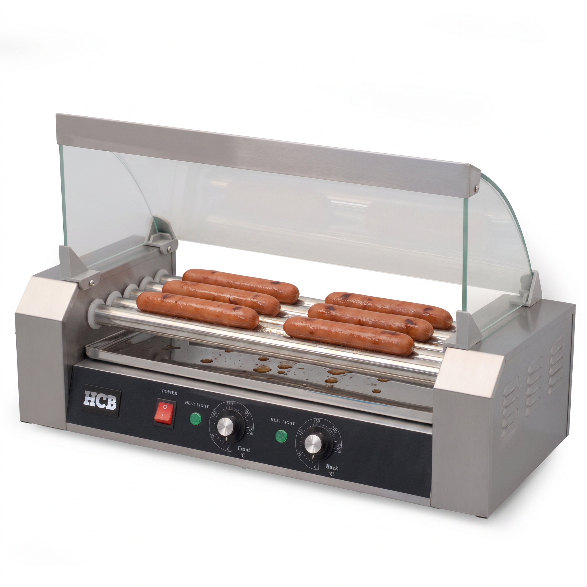 HCB Worstengrill - hotdogroller - 5 rollen - RVS - 230V