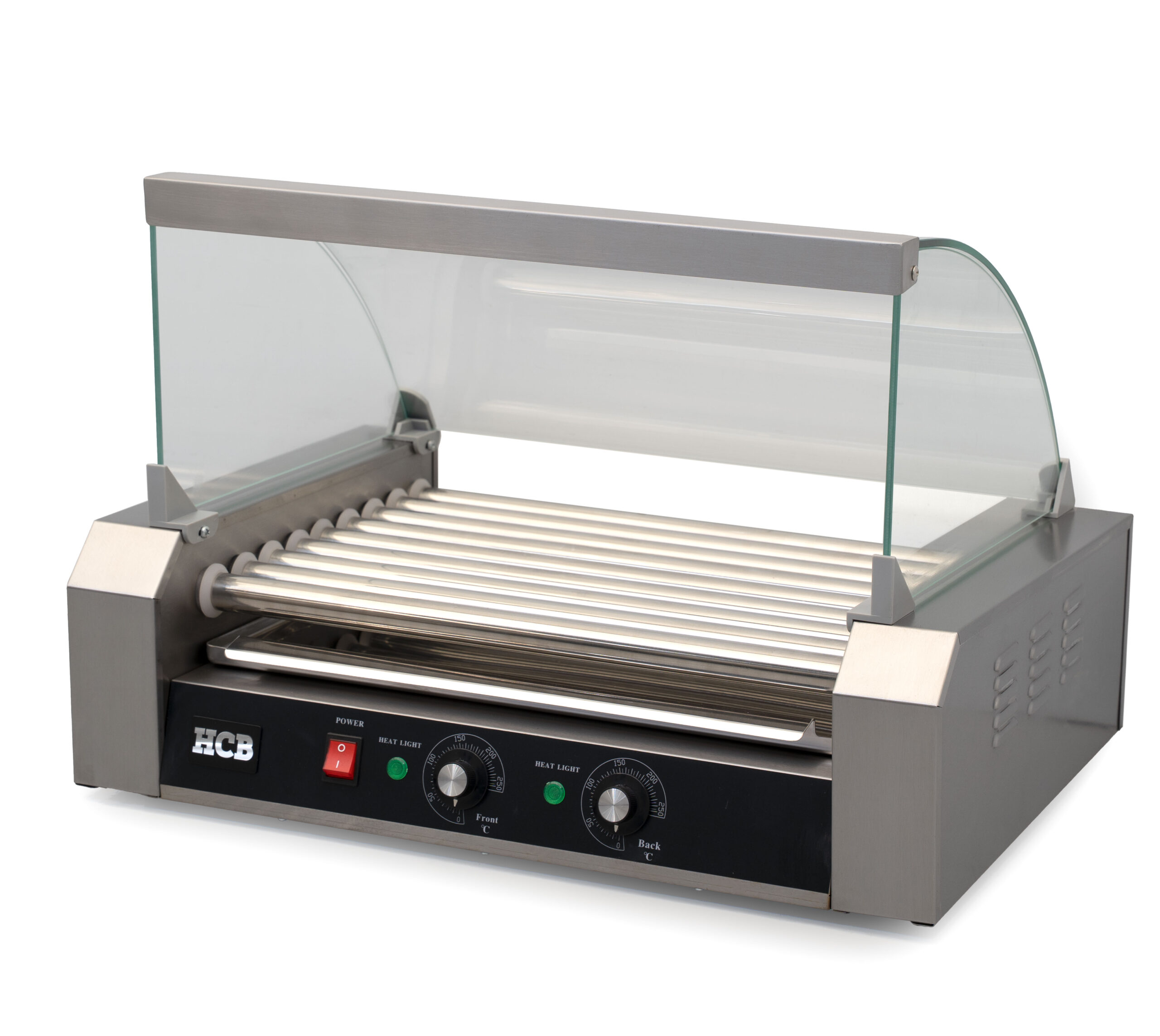 HCB Worstengrill - hotdogroller - 9 rollen - RVS - 230V