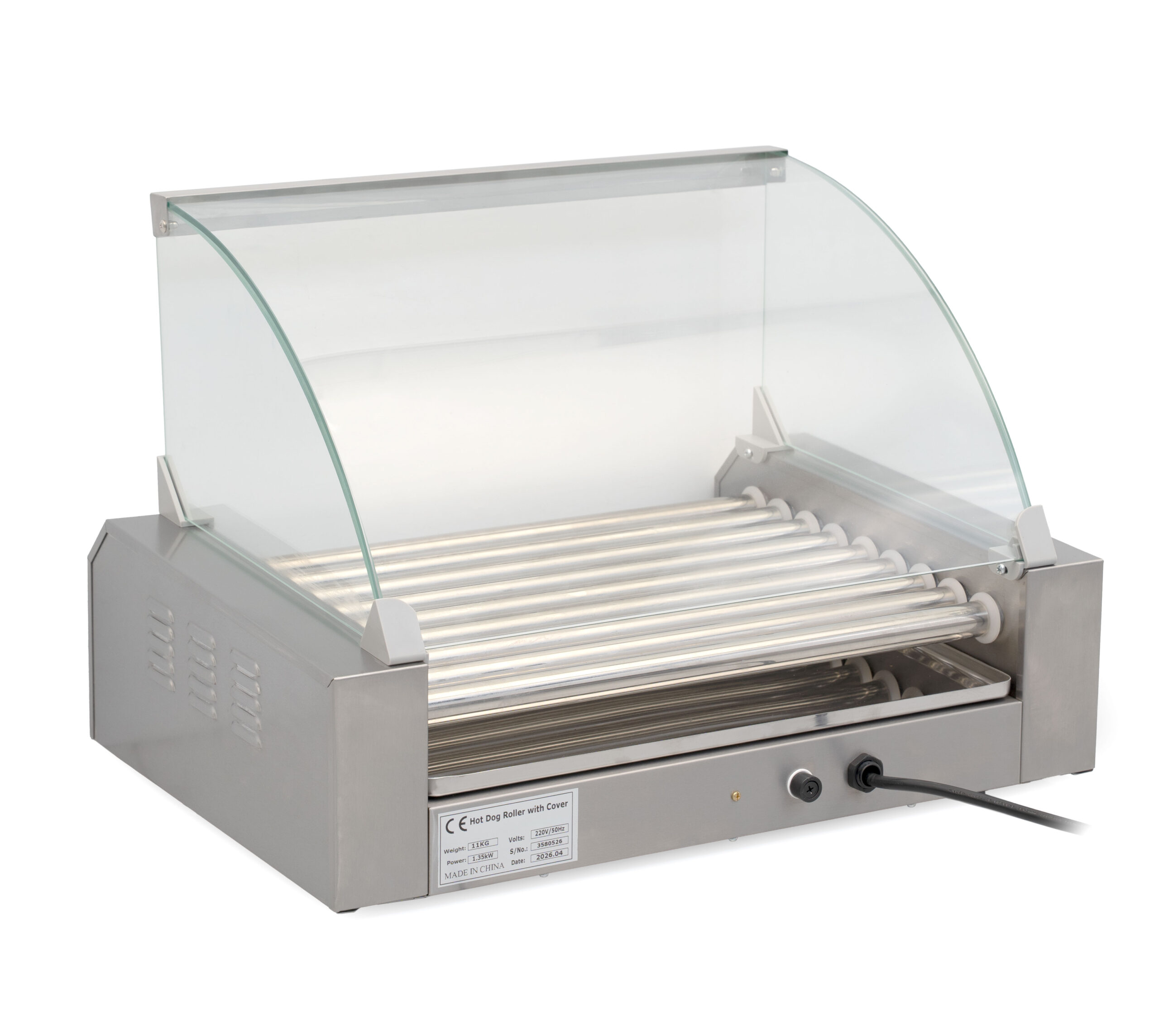 HCB Worstengrill - hotdogroller - 9 rollen - RVS - 230V