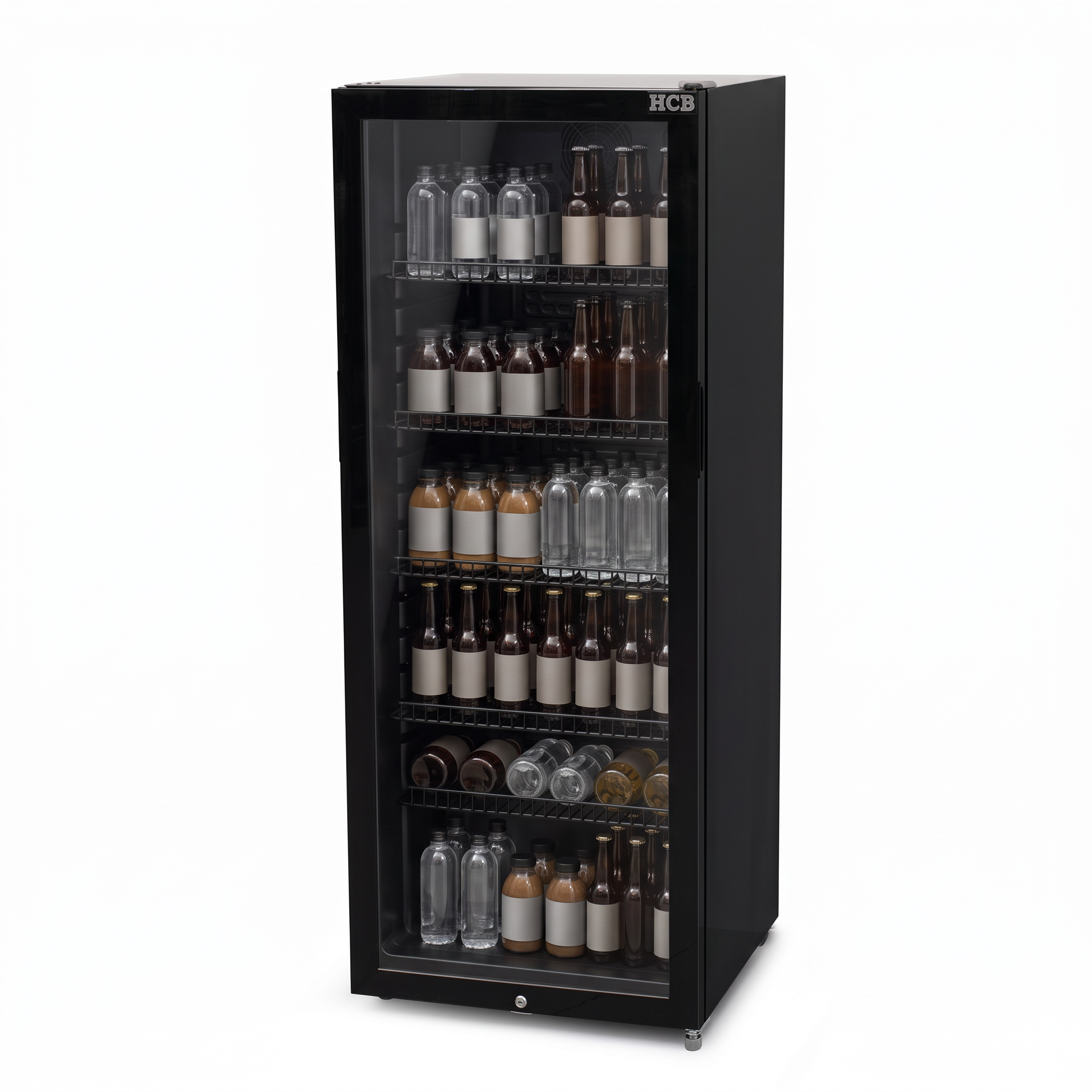 HCB Glasdeurkoeling - 248 liter - zwart - 230V