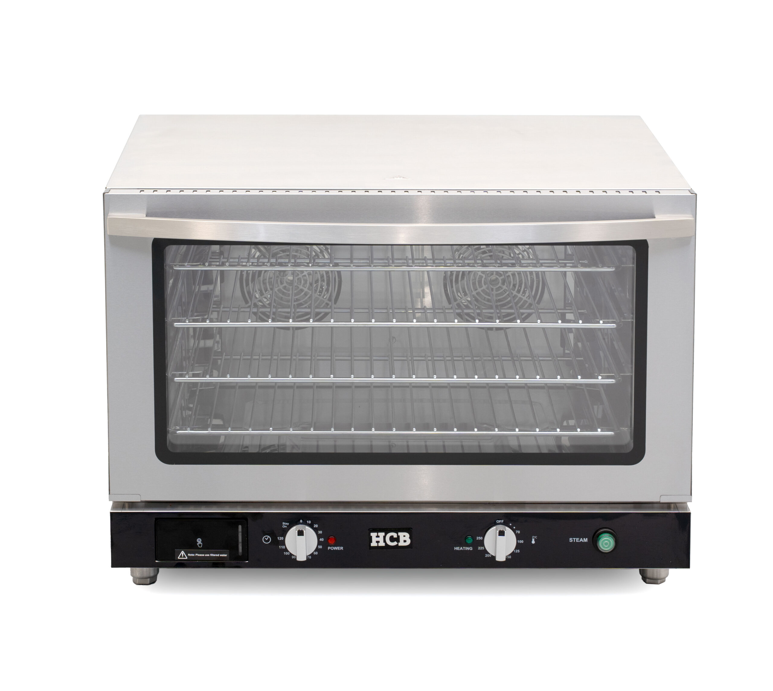 HCB Heteluchtoven - convectie - 110 liter - stoomfunctie - 230V - RVS