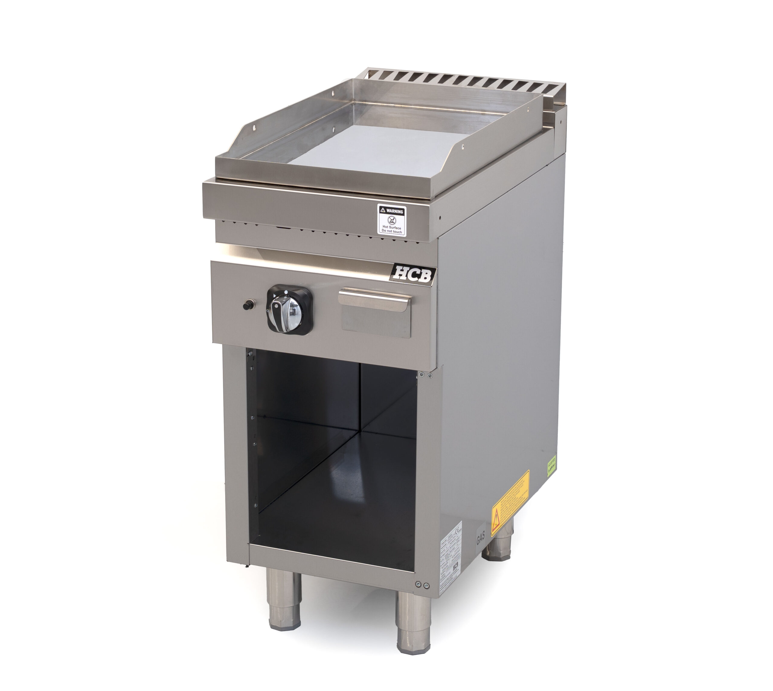 HCB Bakplaat - 70S - chroom - 6,5 kW - 40 cm - aardgas - RVS