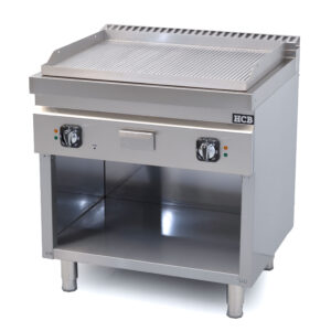 HCB Bakplaat - 70S - geribbeld - 9 kW - 80 cm - 400V - RVS