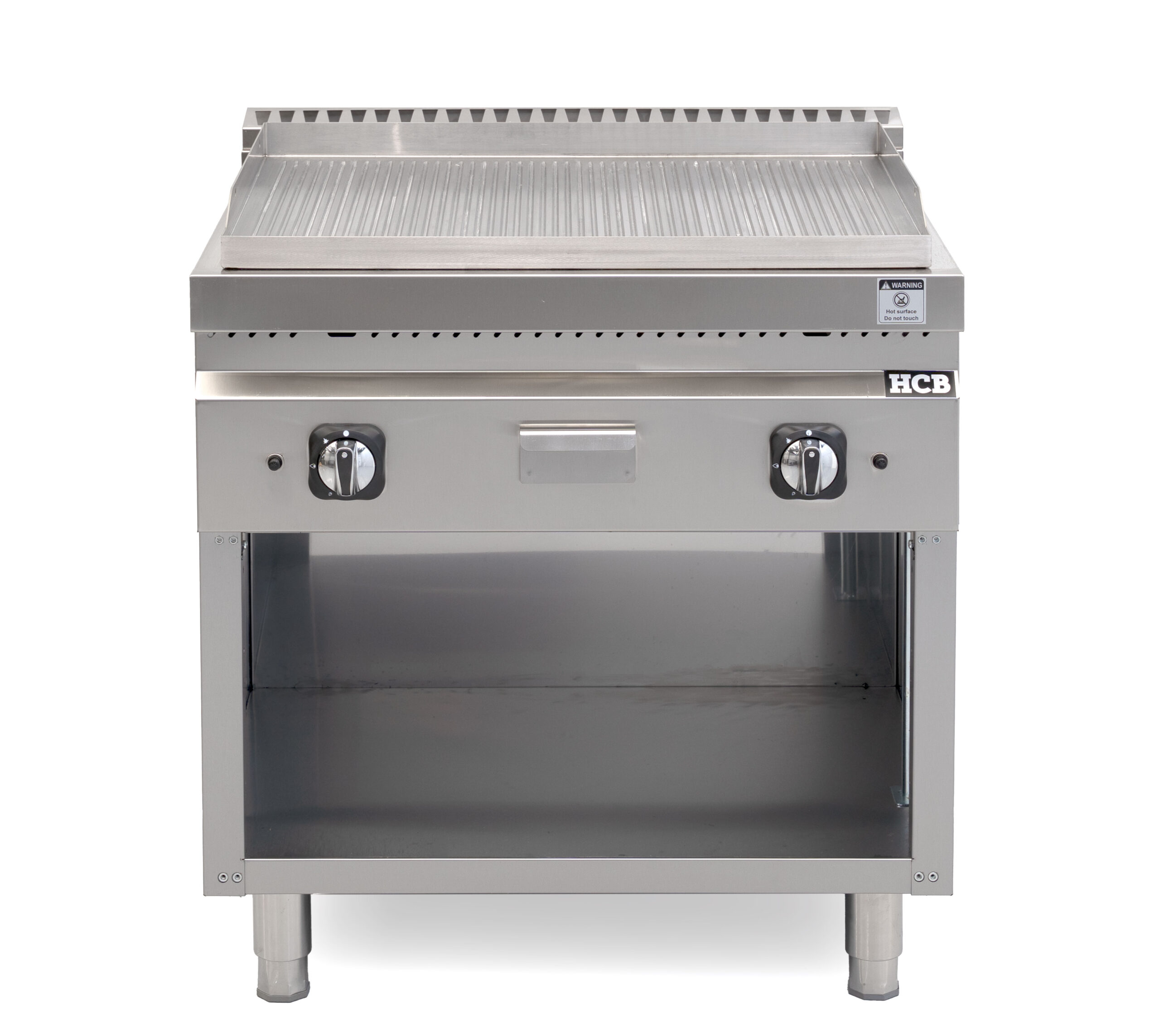 HCB Bakplaat - 70S - geribbeld - 13 kW - 80 cm - aardgas - RVS