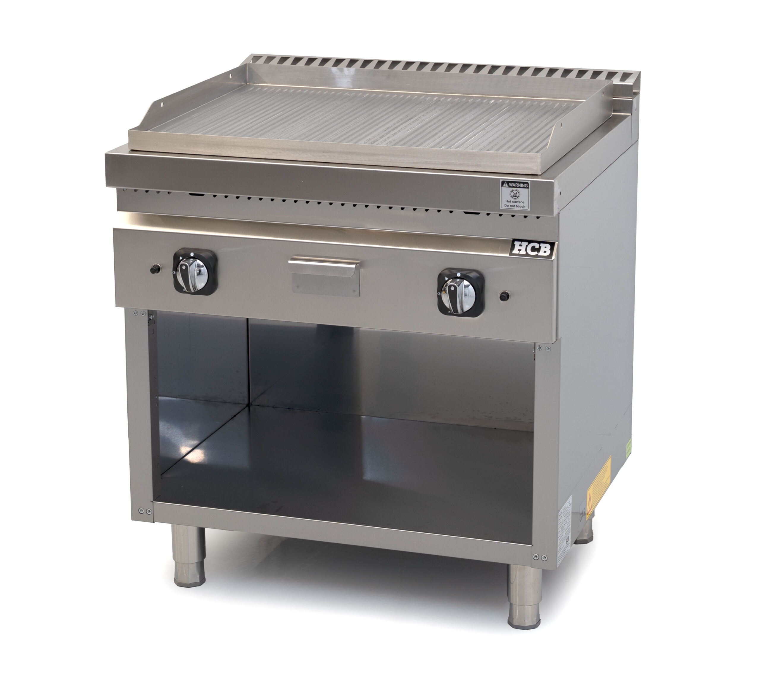 HCB Bakplaat - 70S - geribbeld - 13 kW - 80 cm - aardgas - RVS