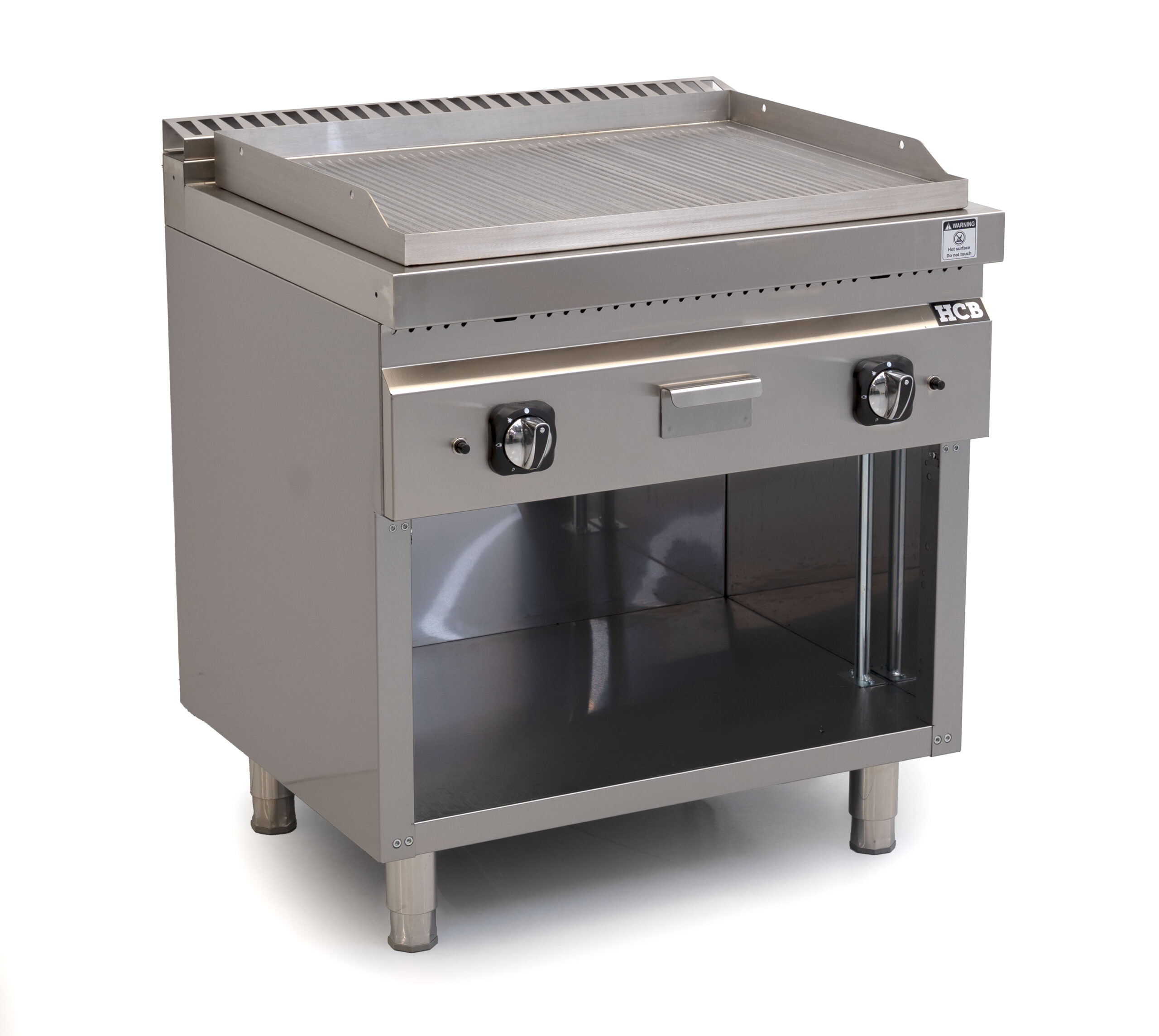 HCB Bakplaat - 70S - geribbeld - 13 kW - 80 cm - aardgas - RVS