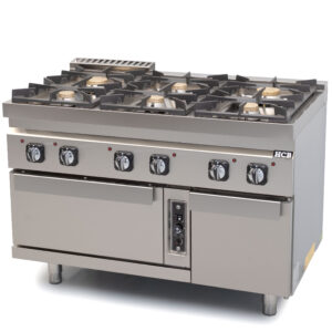 HCB Gasfornuis met oven - 70S - 6 pitten - 50,5 kW - aardgas - RVS