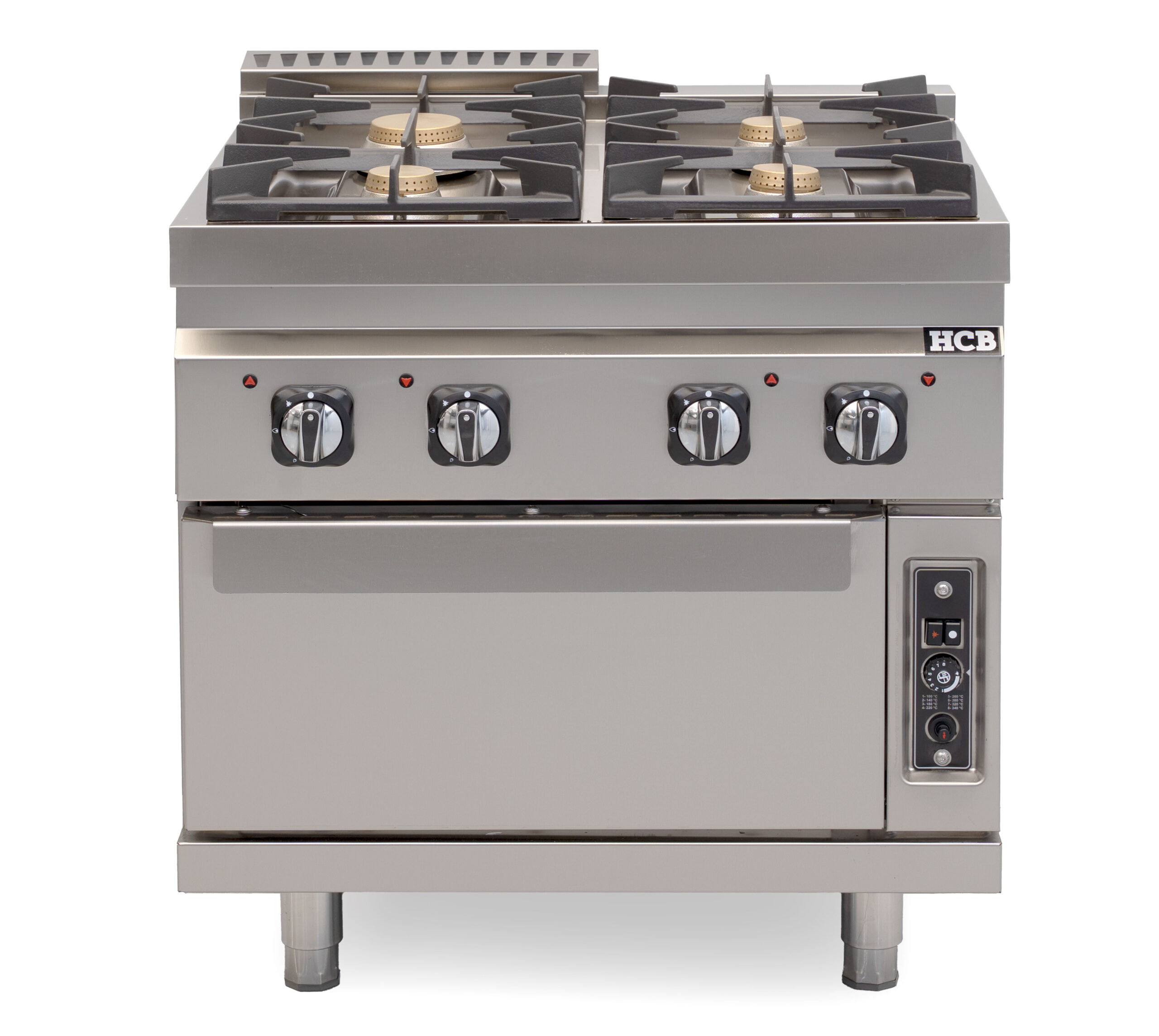 HCB Gasfornuis met oven - 70S - 4 pitten - 35 kW - aardgas - RVS