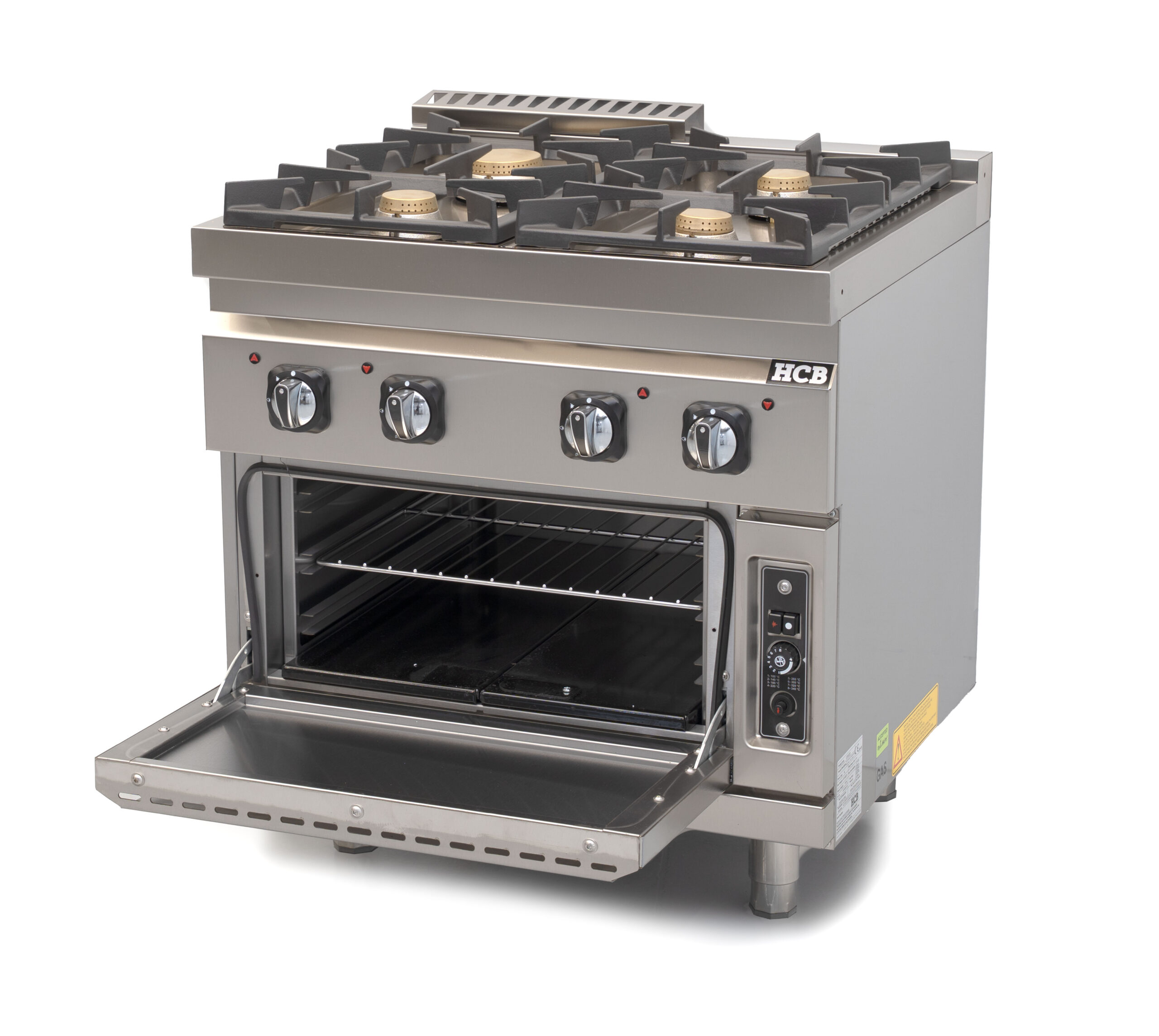 HCB Gasfornuis met oven - 70S - 4 pitten - 35 kW - aardgas - RVS