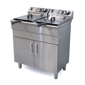 HCB Dubbele friteuse - 2 x 16 liter - 2 x 400V - RVS