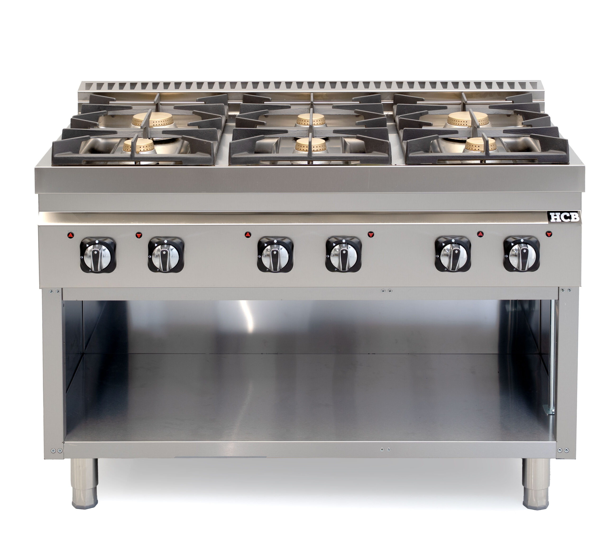 HCB Fornuis - 70S - 6 pitten - 44 kW - 120 cm - aardgas - RVS