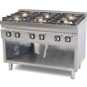 HCB Fornuis - 70S - 6 pitten - 44 kW - 120 cm - aardgas - RVS