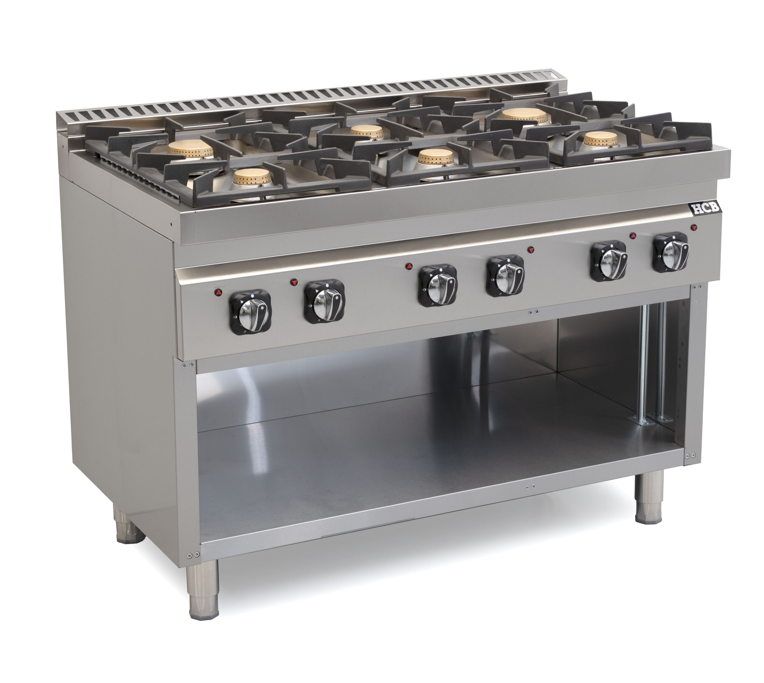 HCB Fornuis - 70S - 6 pitten - 44 kW - 120 cm - aardgas - RVS