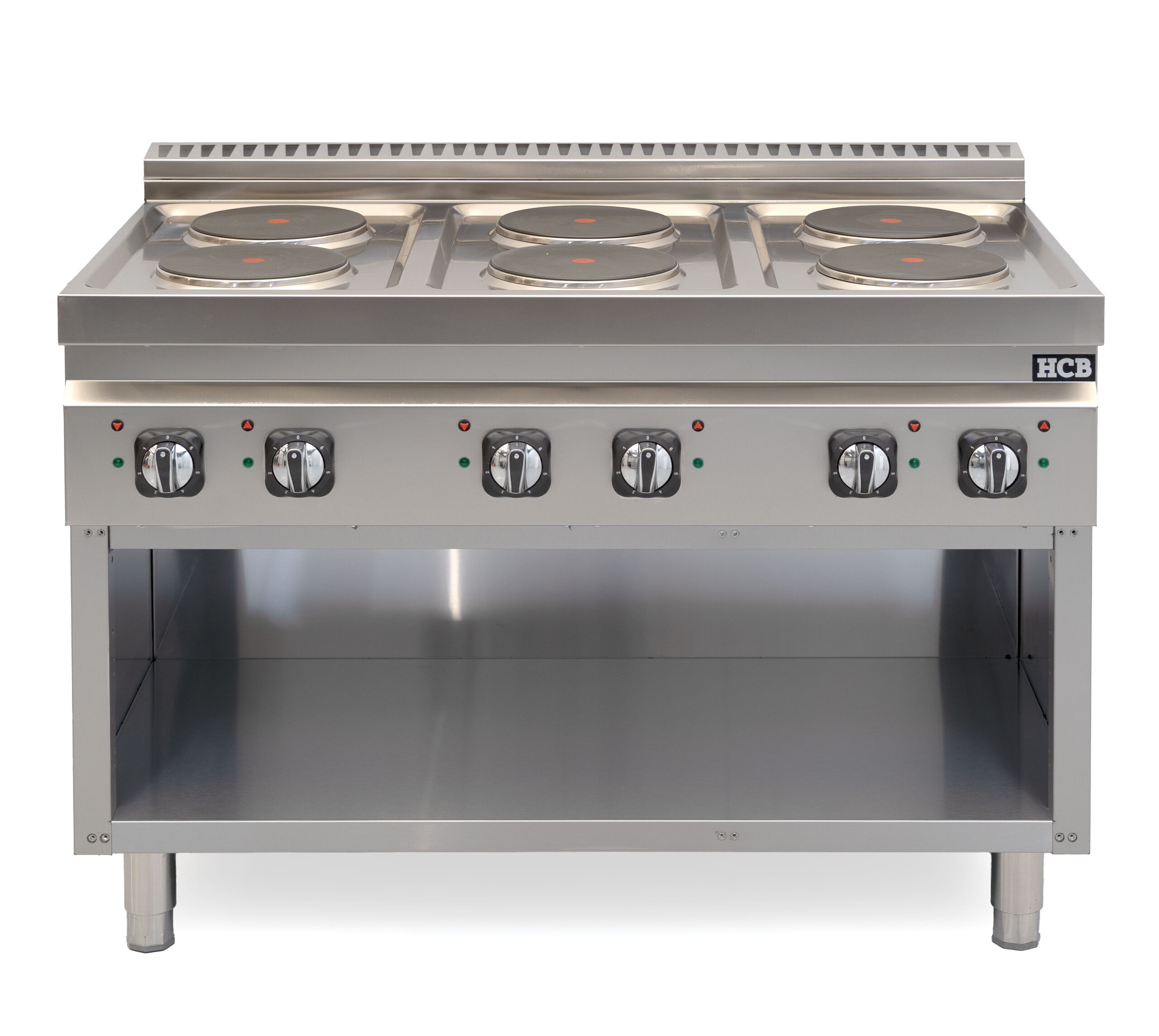 HCB Elektrisch fornuis - 70S - 6 pitten - 15,6 kW - 120 cm - 400V - RVS
